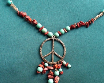 Dancing in dunes - peace magnesite and Jasper necklace