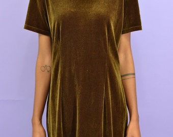 Vintage Bronze Velvet Dress