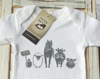 FARM FRIENDS- Organic Baby Onesie