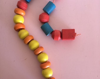 Colorful Vintage Large Wood Beads Mobile/Toy