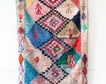 Vintage Moroccan Boucherouite Rug, "The Elsie," Pink Rug, Nursery Rug, Kids Rug, Bohemian Decor, Boho Rug, Rag Rug, Soft Rug, Kids Decor