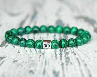 Capricorn bracelet zodiac capricorn jewelry malachite green beads bracelet sign zodiac gift balance birthstone zodiac intention womens