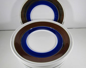 1 Porsgrund Saucer Norway white blue brown handpainted 70s vintage