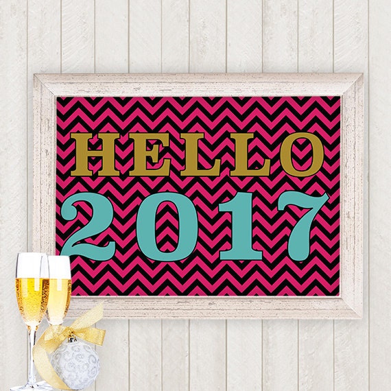 SALE New  Year  Wall  Art  Printable HELLO 2019 Printable by 