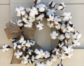 Cotton wreath,Cotton boll wreath,Farmhouse wreath,Natural wreath,Farm style wreath,Country wreath,Rustic wreath,Cotton wall decor,Country