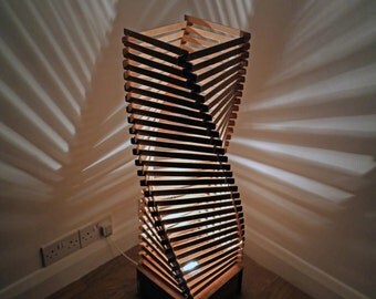 Floor lamp - A beautiful wooden floor lamp or free standing lamp by SurreyWoodsmiths