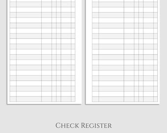 Items similar to US Half Page - Printable Checkbook Register ...
