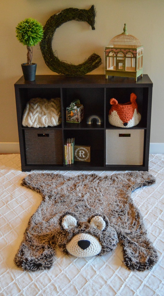 Nursery Rug Regular Size Bear Rug Woodland Nursery Rug