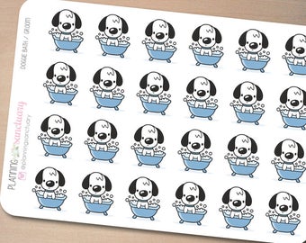 Dog Bath / Groom Planner Stickers perferct for Erin Condren, Kikki K, Filofax and all other Planners