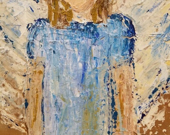 85- Angel in Blue Dress (16.5x15x1)