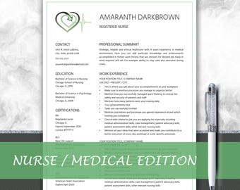 etsy nursing resume template