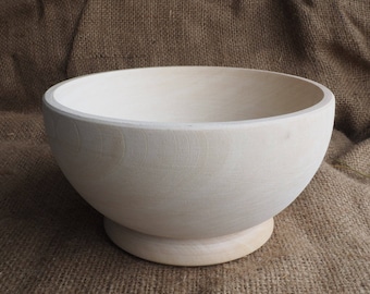Wood Bowl Salad bowl Unfinished vase basswood blanks blank unpainted linden tree wood carving jar woodturning woodworking dish turned wooden