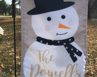 Snowman Holiday Yard Flag Garden Flag Christmas Flag Burlap Holiday Gift Stocking Stuffer Mom Mother-in-law Neighbor Teacher Friend