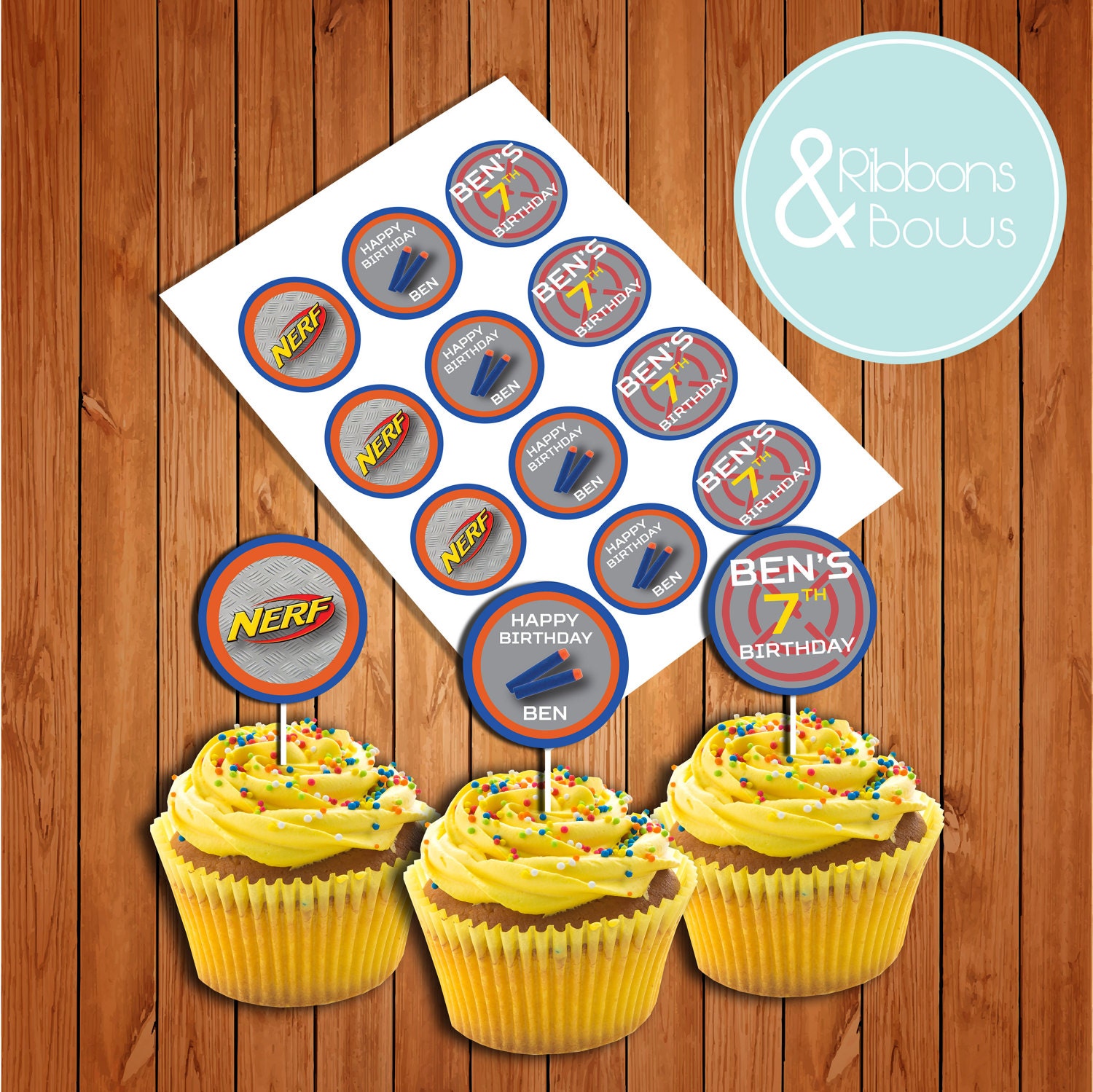 nerf-cupcake-toppers-personalised-printable-file-download