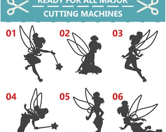 70% OFF SALE Tinkerbell, Tinkerbell SVG, Tinkerbell Cut Files, Tinkerbell Silhouettes Templates, Disney, Cutting file, Overlay, svg, dxf