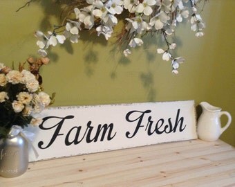 Farmhouse Sign Decor, White Farmhouse Sign, Farmhouse Sign, Farm Fresh Sign, Farmhouse Chic Sign