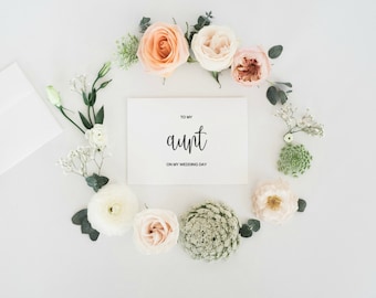 To My Aunt On My Wedding Day Card, To My Aunt Card, Wedding Card Thank You, Wedding Greeting Card, Digital Download, Wedding Day, PDF