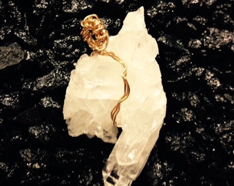Quartz Crystal Pendant with Gold-Filled Wire QC-7725