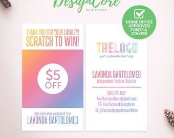 Scratch Off Card, Scratch to Win, Home Office Approved, Personalized, Clean Simple Design, Digital Files, Marketing, Fashion, DCSOC007