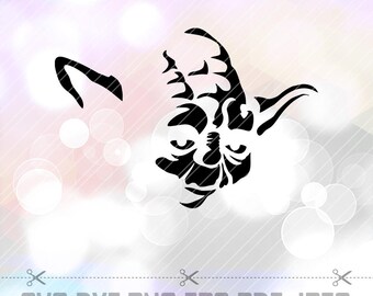 Star Wars Master Yoda SVG DXF Png Vector Cut File Cricut Design Silhouette Cameo ScanNcut etc Stencil Decal Vinyl Heat Transfer Iron Paper