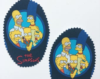 Two iron on patches elbow knee homer simpsons cotton german quality kids birthdaypresent gift germany pimp up oekotex patches application