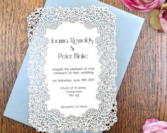 Luxury Invitation, Art Deco Invitation, Wedding Invitation, Laser Cut Invitation, Art Deco Wedding, Floral Invitation, Sweet 16 invitation