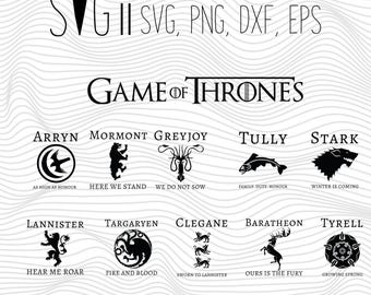 Game Of Thrones Svg, Game of thrones Svg files, Game of thrones Svg Silhouette For Cricut, Vector Cutting Files Vinyl Decal, Monogram Svg
