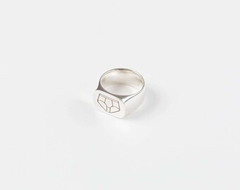 Sterling Silver Y-Front Signet Ring - 3D Printed Jewelry - Contemporary Statement Ring -Unisex Cool Everyday Accessory - Underwear on a Ring