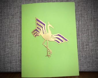 Nouveau Crane - Gold Embossed Luxury Handmade Note Card