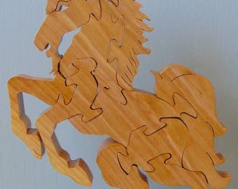 10 Piece Mythological Unicorn Handmade Wooden Solid Maple Hardwood Puzzle