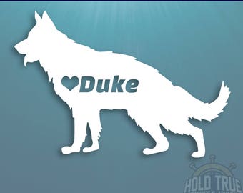 German Shepherd Decal - Personalized German Shepherd Decal - Custom German Shepherd Name Car Decal - German Shepherd Vinyl Decal - GSD
