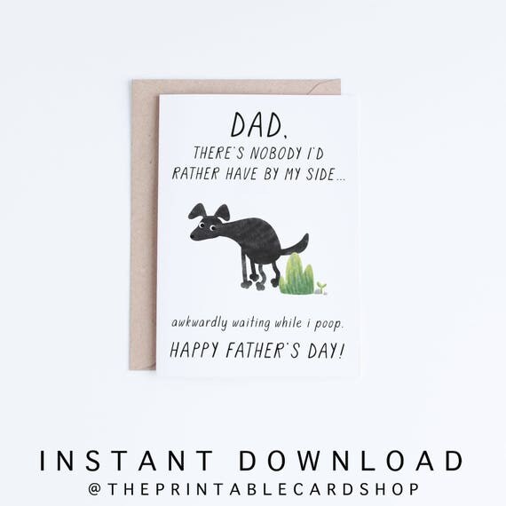 pet dad printable fathers day cards instant download funny