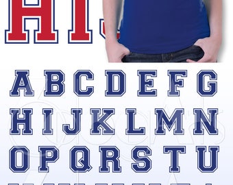 Varsity SVG DXF Cut Files Sport Monogram Cuttable Font Jersey Number College Football Basketball Baseball Team Uniform Transfer JB-104