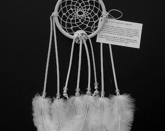White Dream Catcher, Turkey Flat Feathers