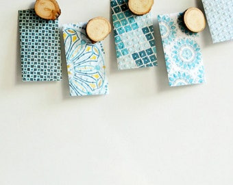Blue Small Envelopes {5 w. cards/ seals} | Patterned Envelopes | Housewarming Gift | Mothers Day | Gift under 5