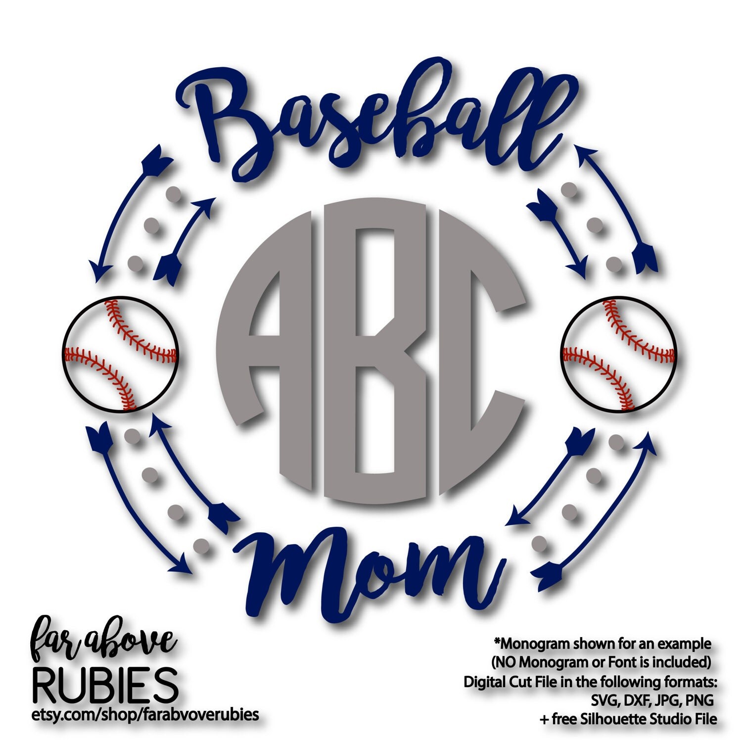 Download Baseball Mom Monogram Wreath with Arrows (monogram NOT included) - SVG, EPS, dxf, png, jpg ...