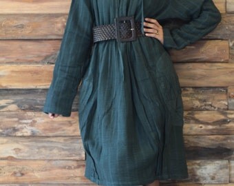 Uriana Dress turtle neck... three layer 100% cotton (one size fit from M-XL)