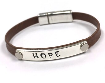 Personalized Leather Bracelet, Wrap Bracelet, Leather Wrap, Hand Stamped, Leather Jewelry, Boho Jewelry, Gift for Her, Gift for Him