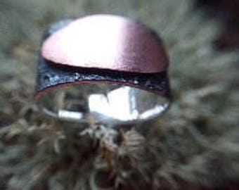 Kharma Kopper Brass ellipse Ring sterling silver