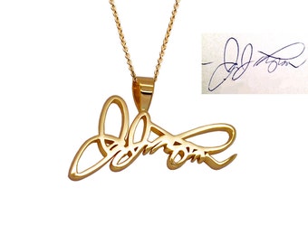 Signature Jewelry - Sympathy gift - Memorial Jewelry Signature - Father Memorial Gift Mother Sympathy Gift Dad Memory of Mom Condolence Gift