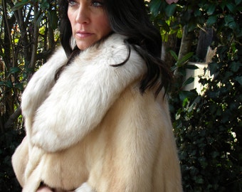 Stunning fox and mink fur cape / stole / wedding