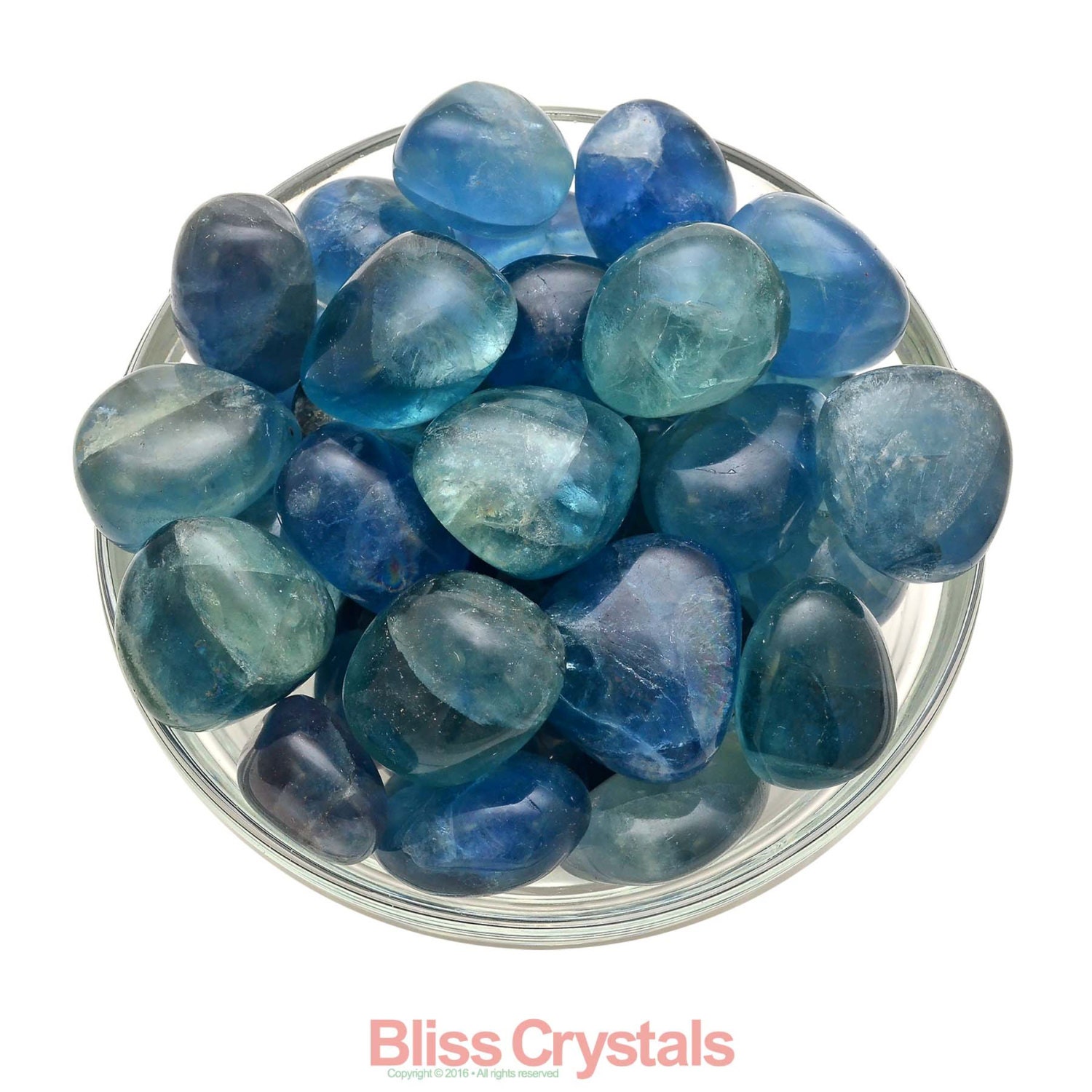 1 Blue Fluorite Tumbled Stone Polished Gemmy Healing Crystal