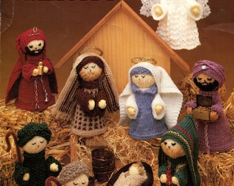 Leisure Arts Nativity Scene Doll Cosutmes Knitting Instruction Booklet