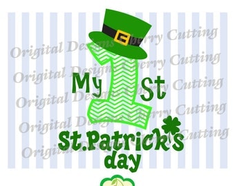 My 1st St.Patrick's day, St.Patrick's day Number 1 Silhouette Cut Files, Cricut Cut Files STP02-Personal and Commercial Use