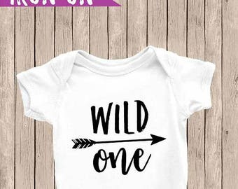 Wild One Iron On, Wild One Onesie, Boy First Birthday Outfit, 1st Birthday Onesie, DIY Iron On