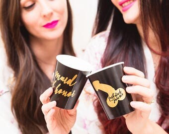 Bachelorette party cup decals for DIY decorations, bridesmaid cup, bride tribe cups, maid of honor, matron of honor, penis cups