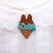 Bunny ice cream cross stitch pin, mint chocolate ice cream, ice cream cone, sweet tooth, ice cream lovers, gifts for her