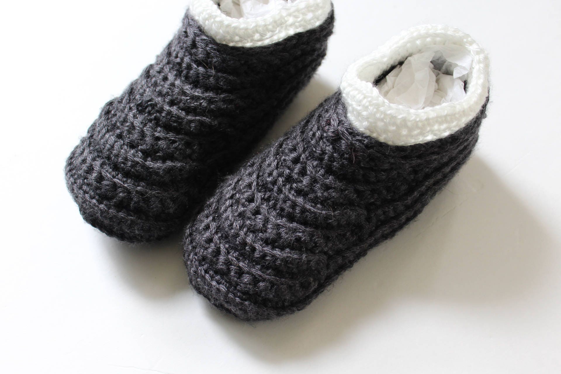 Mocassin chaussons  au crochet  pour femme bottes de Chausson 