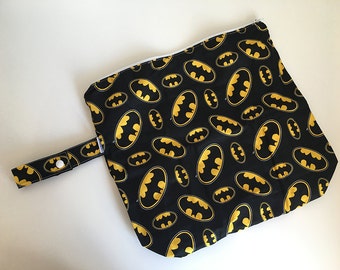 Wet /Dry Bag with Snap Handle - Waterproof Zipper Bag, Batman