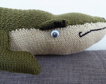 Handmade acrylic wool crocodile toy or ornament